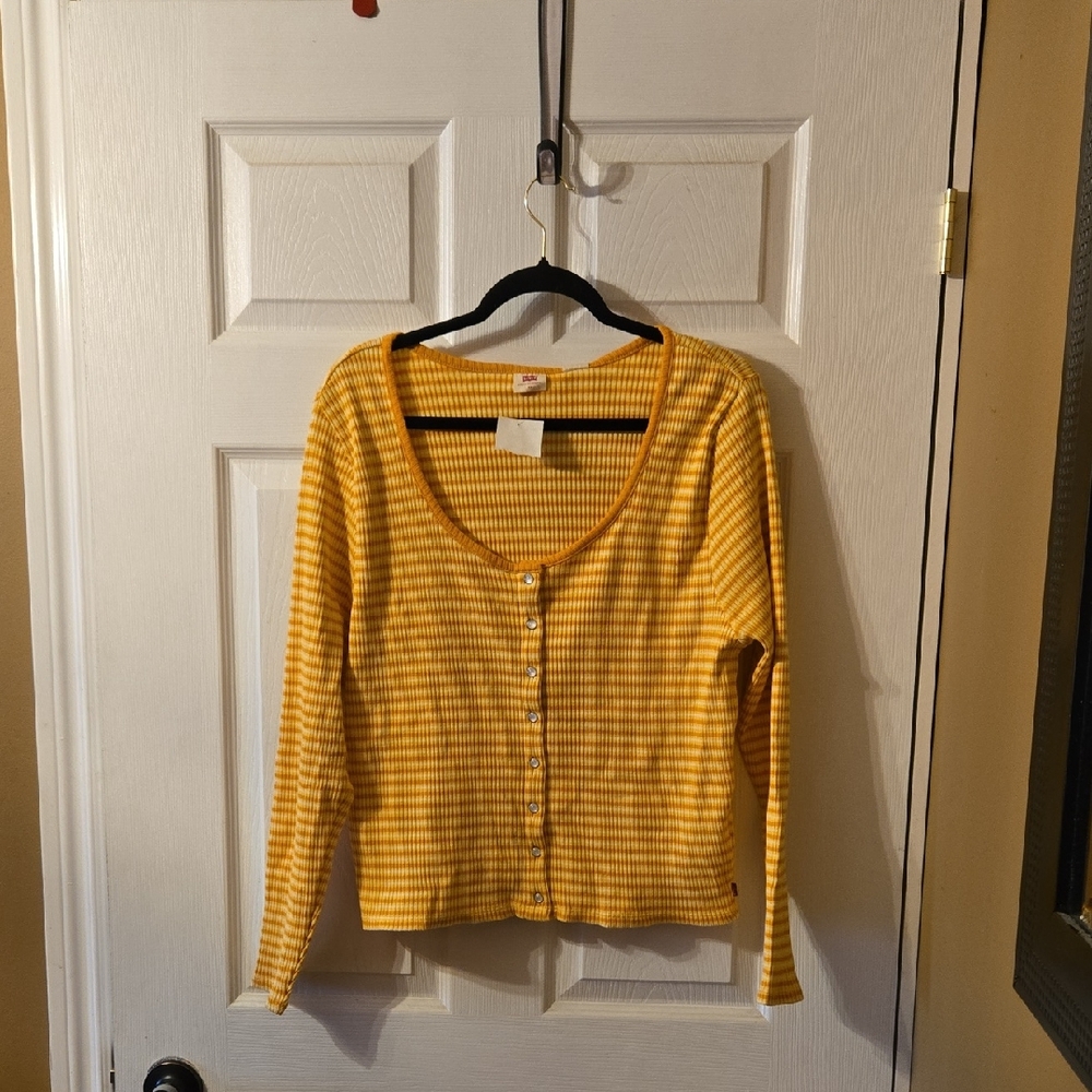 Levi's Mustard Striped Cardigan
